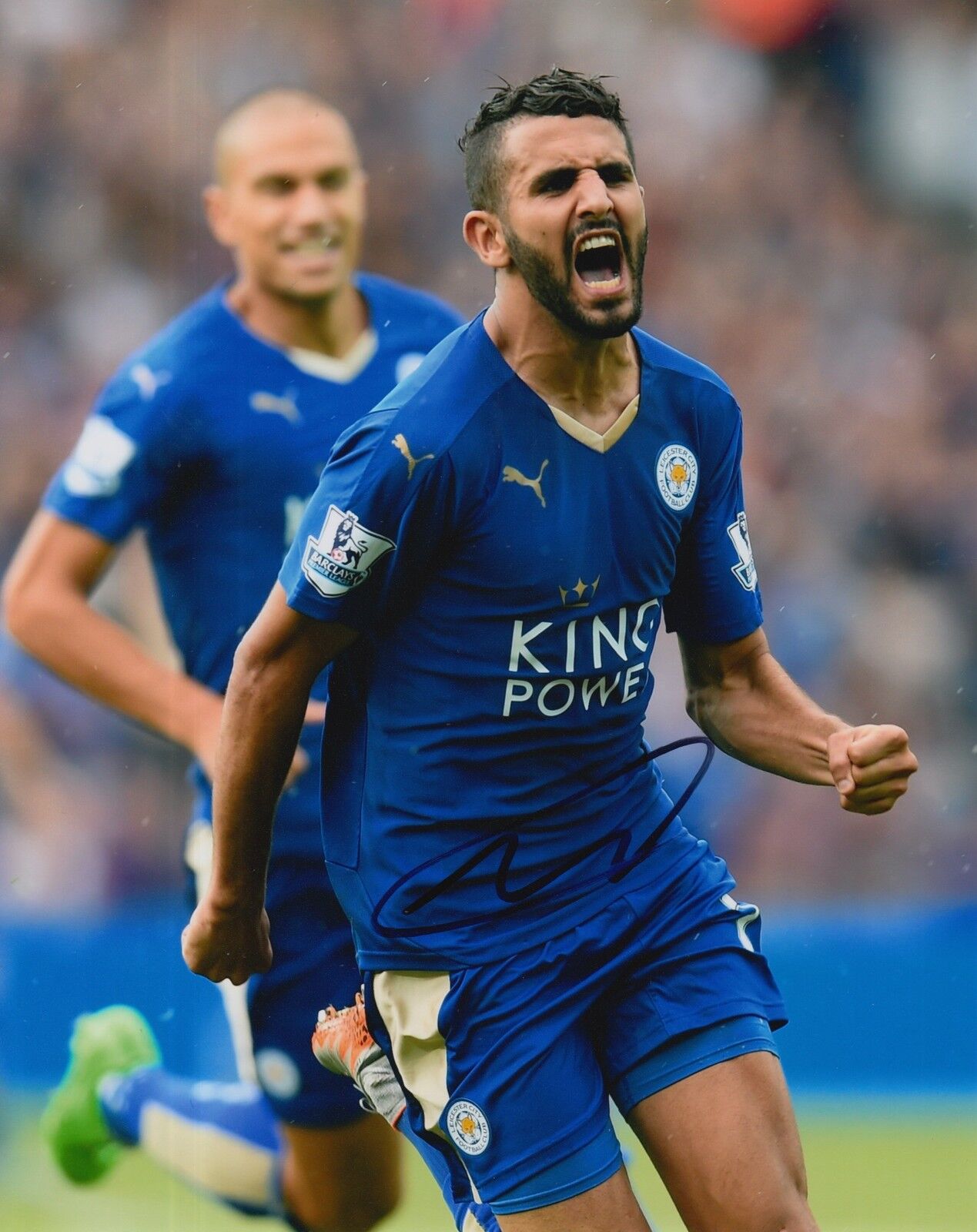 LEICESTER CITY HAND SIGNED RIYAD MAHREZ 10X8 Photo Poster painting 1.