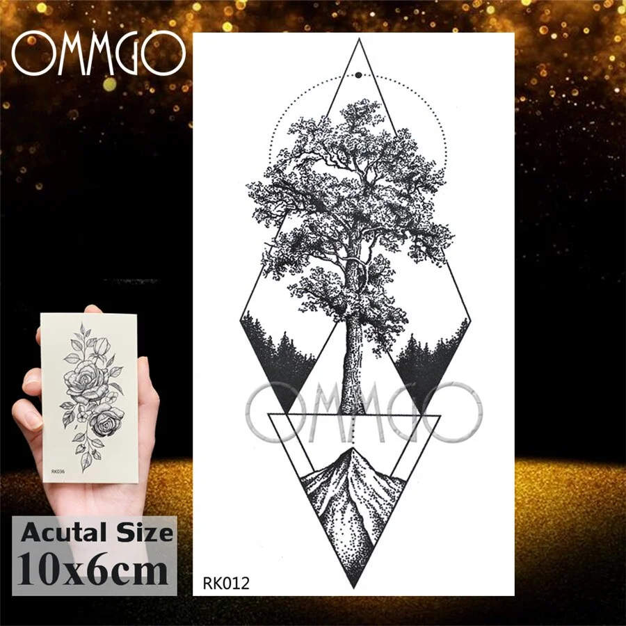 Sdrawing Doodle Tiger Flash Geometric Temporary Tattoos Sticker Diamond Fake Tatoos For Kids Boys Custom Tattoo Body Art