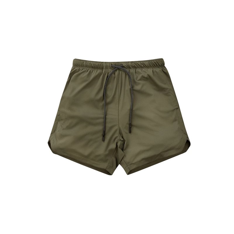 Fitness solid color elastic waistband shorts - Krazyskull
