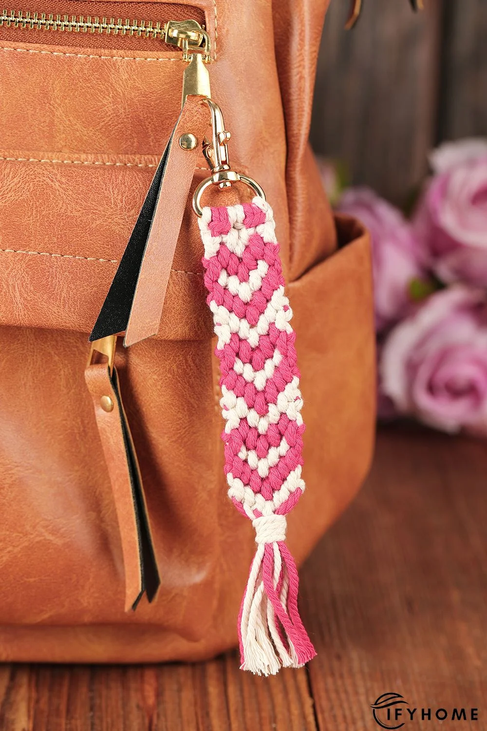 Pink Valentine's Day Heart Shaped Braided Key Chain | IFYHOME