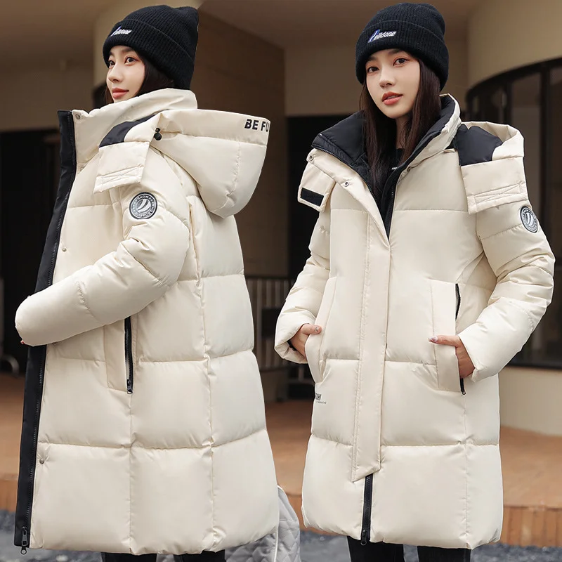 Woherb [] Bread Clothes Down Cotton-Padded Jacket Cotton Female Winter Coat Long Warm Thick Cotton-Padded Jacket-Outfit Ideas