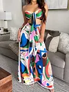 Floral-Print Bandeau Two-Piece Suits