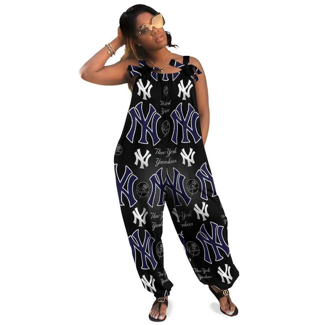 Women Plus Size Jumpsuits Loose Casual Print Retro Strappy Jumpsuit in Pattern,Blue