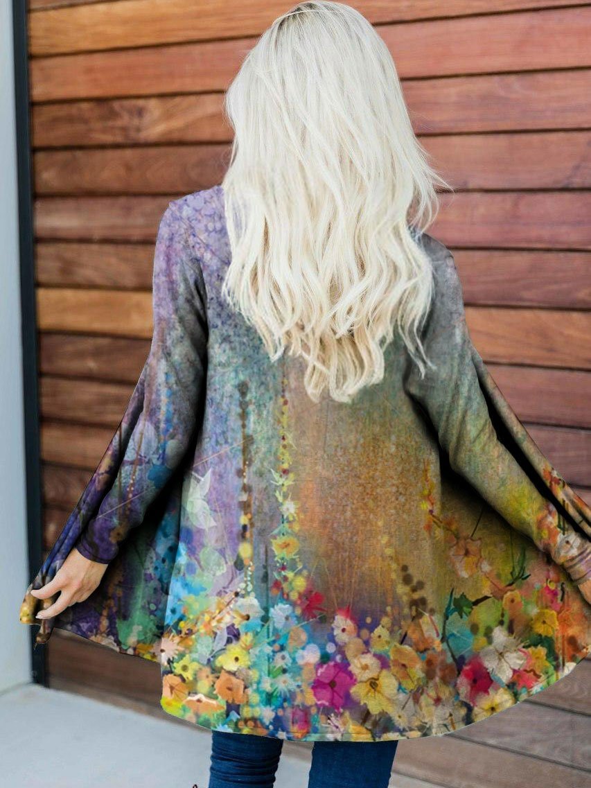 Women's Floral Print Thin Cardigan