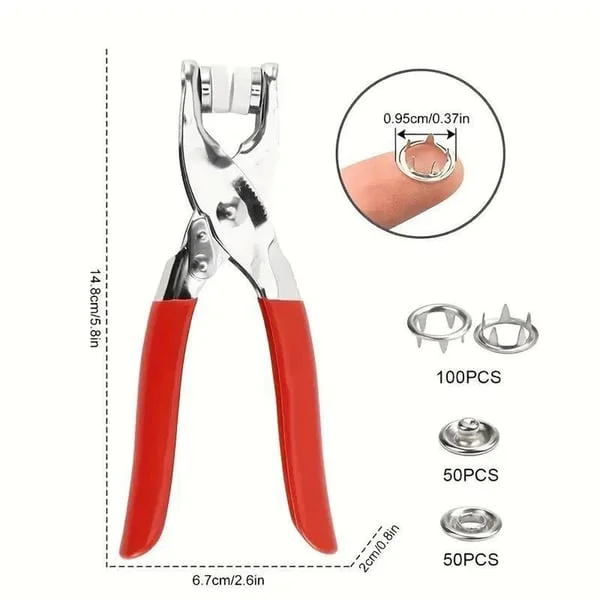 🧵 N&auml;hset mit 200 Metallkn&ouml;pfen &ndash; inklusive Handzange