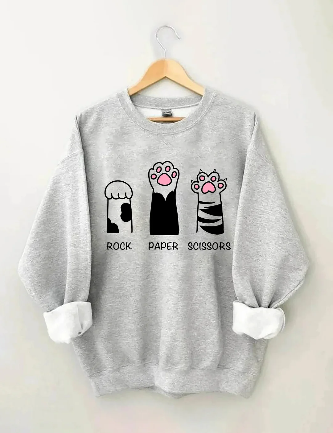 Rock Paper Scissors Cat Sweatshirt