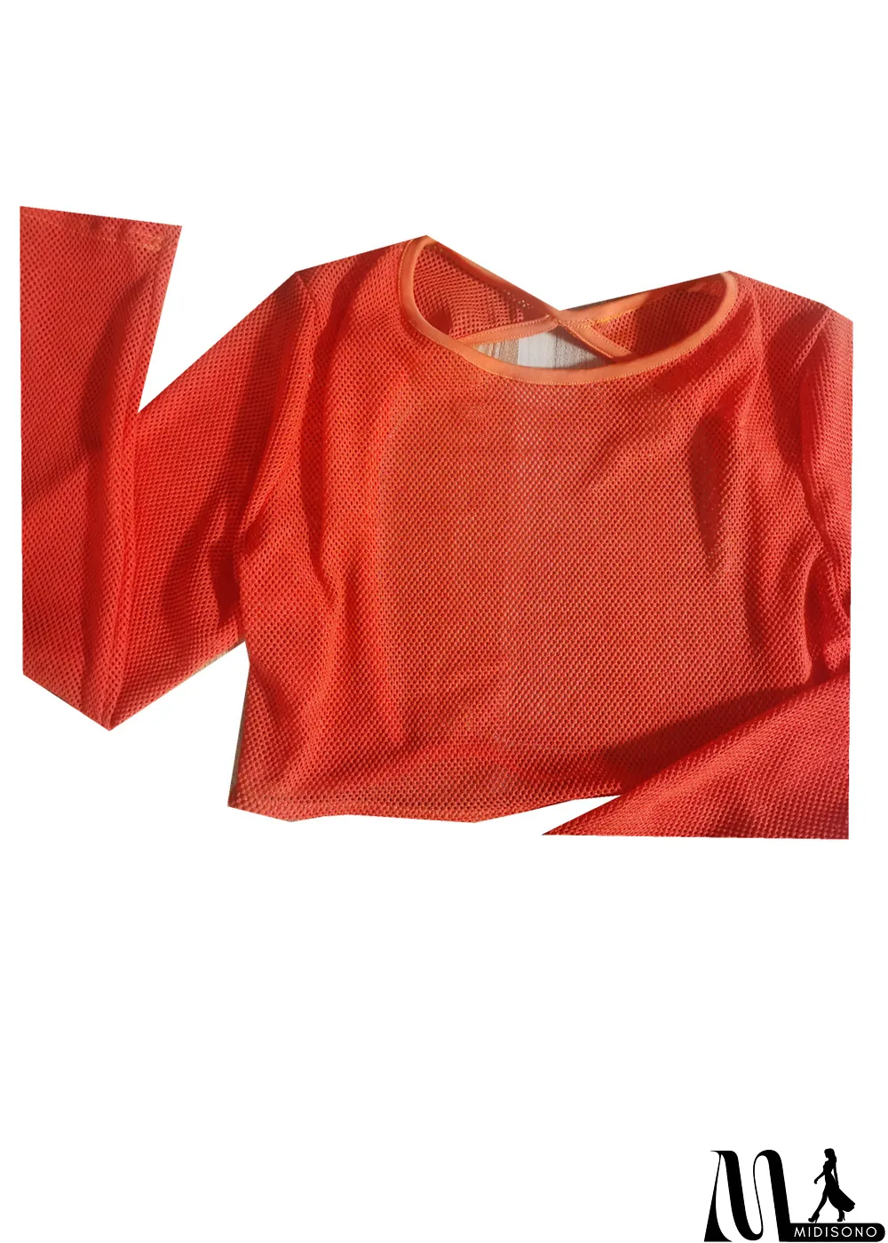 MidiSono - Solid Long Sleeve Breathable 2 Piece Shorts Set