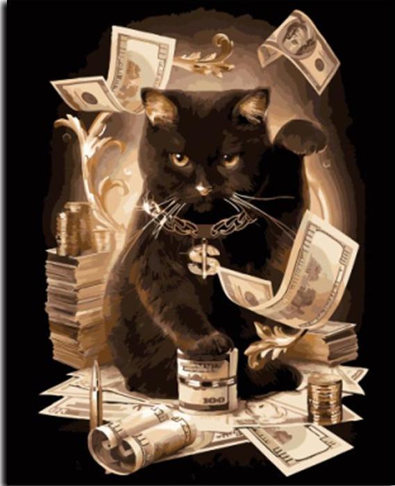 

Cat And Money – Paint By Numbers - 40*50CM, 501 Original