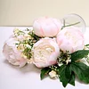 10 Pack | 3" Blush Rose Gold Artificial Silk DIY Craft Peony Flower Heads