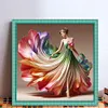Colorful Dress Girl-11CT Stamped Cross Stitch 45*45cm/17.72*17.72in