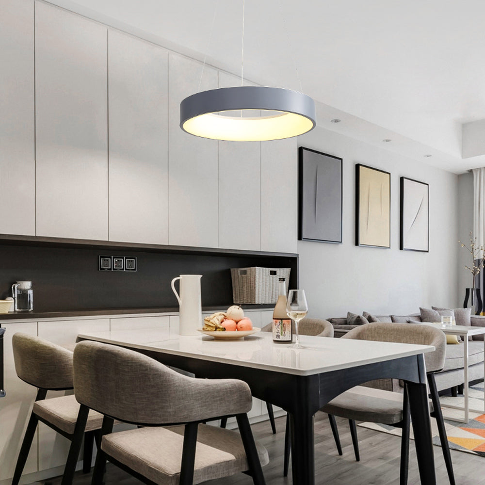 Stainless Steel Golden Color LED Ring Pendant Light