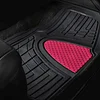 FH Group Premium Liners Tall Channel Trimmable All Weather Rubber Full Set Car Floor Mats (Pink) w. Trimmable All-Season Cargo Liner (Black) - Universal Fit for Cars Trucks and SUVs