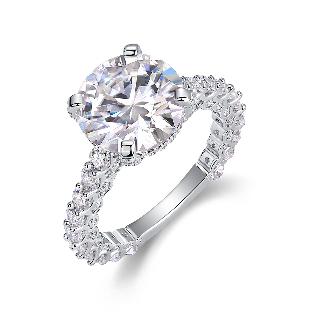  5 Carat Full D Color VVS1 Moissanite Lab Diamond Rings Luxury s925 Pure Silver Full Moissanita Women Ring Fine Jewelry GRA