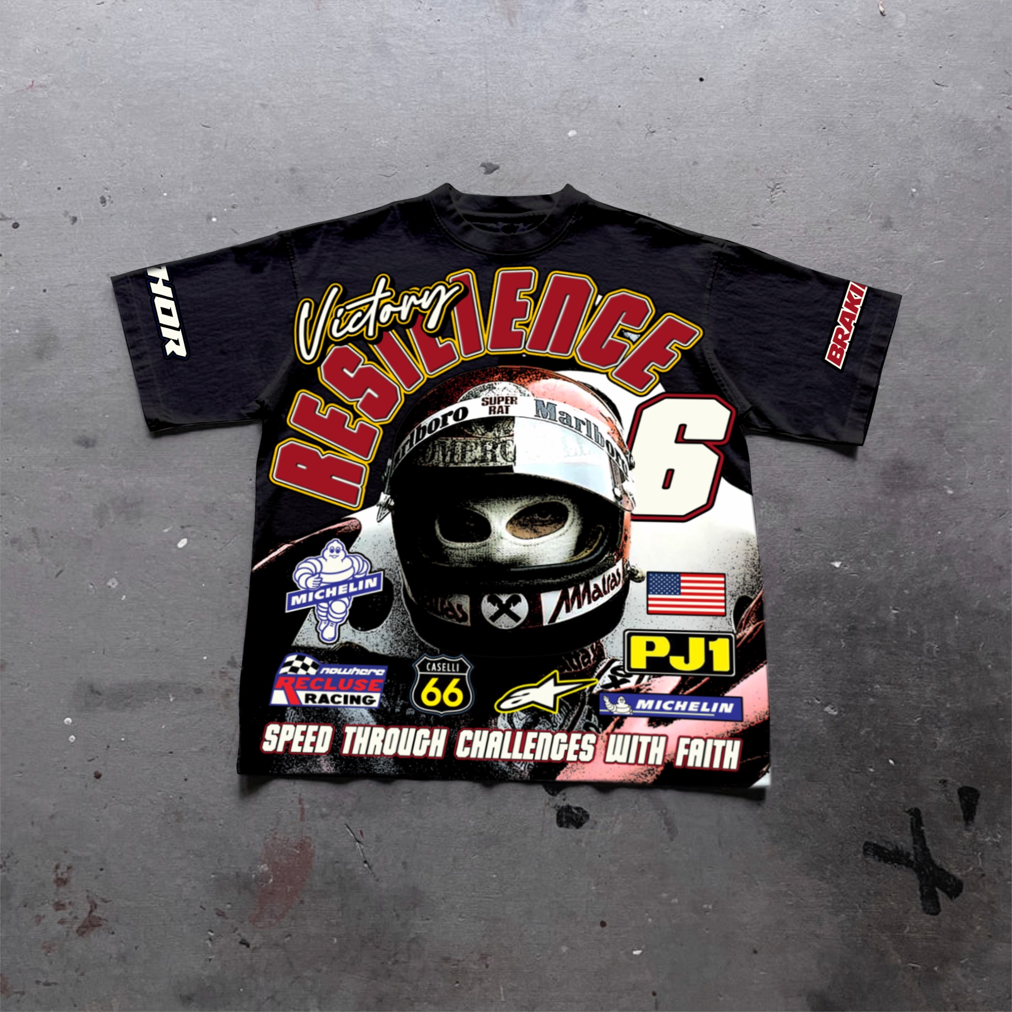 2024 New No. 6 Racing Champion Vintage Graphic 100% Cotton T-Shirt
