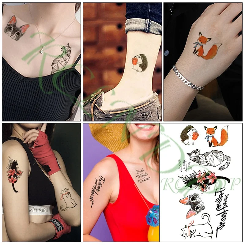 Waterproof Temporary Tattoo Sticker Arabic Letter Heart Love Pattern Personality Fake Tatoo Flash Tatto for Girl Women Men