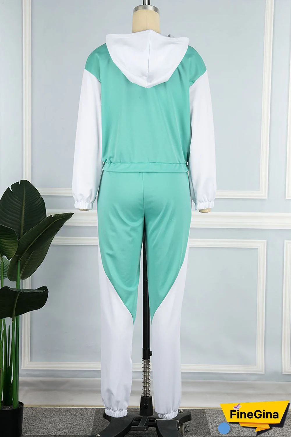 Yellow Casual Solid Patchwork Hooded Collar Long Sleeve Two Pieces