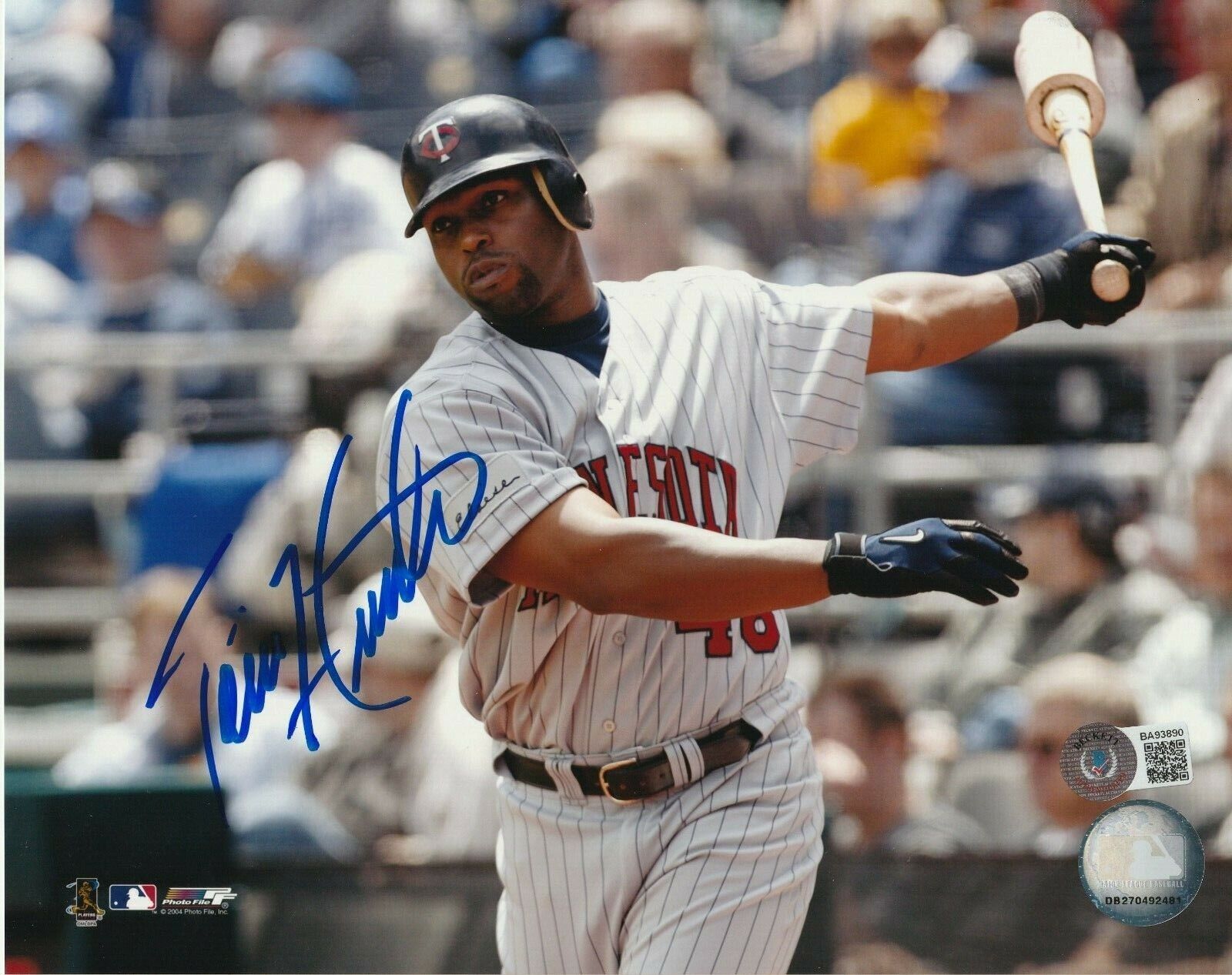 TORII HUNTER Signed Minnesota TWINS 8x10 Photo Poster painting w/ Beckett COA (BAS)