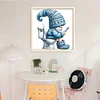(Small Size)Gnome Going To The Toilet - 18CT Counted Cross Stitch - 25*25cm