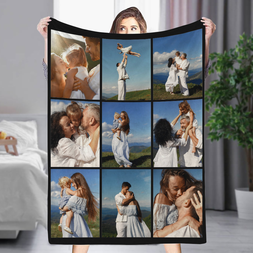 Loveyoufancy Loveyoufancy Family Travel Souvenir Photos Nine Grid Photos Customized Blankets