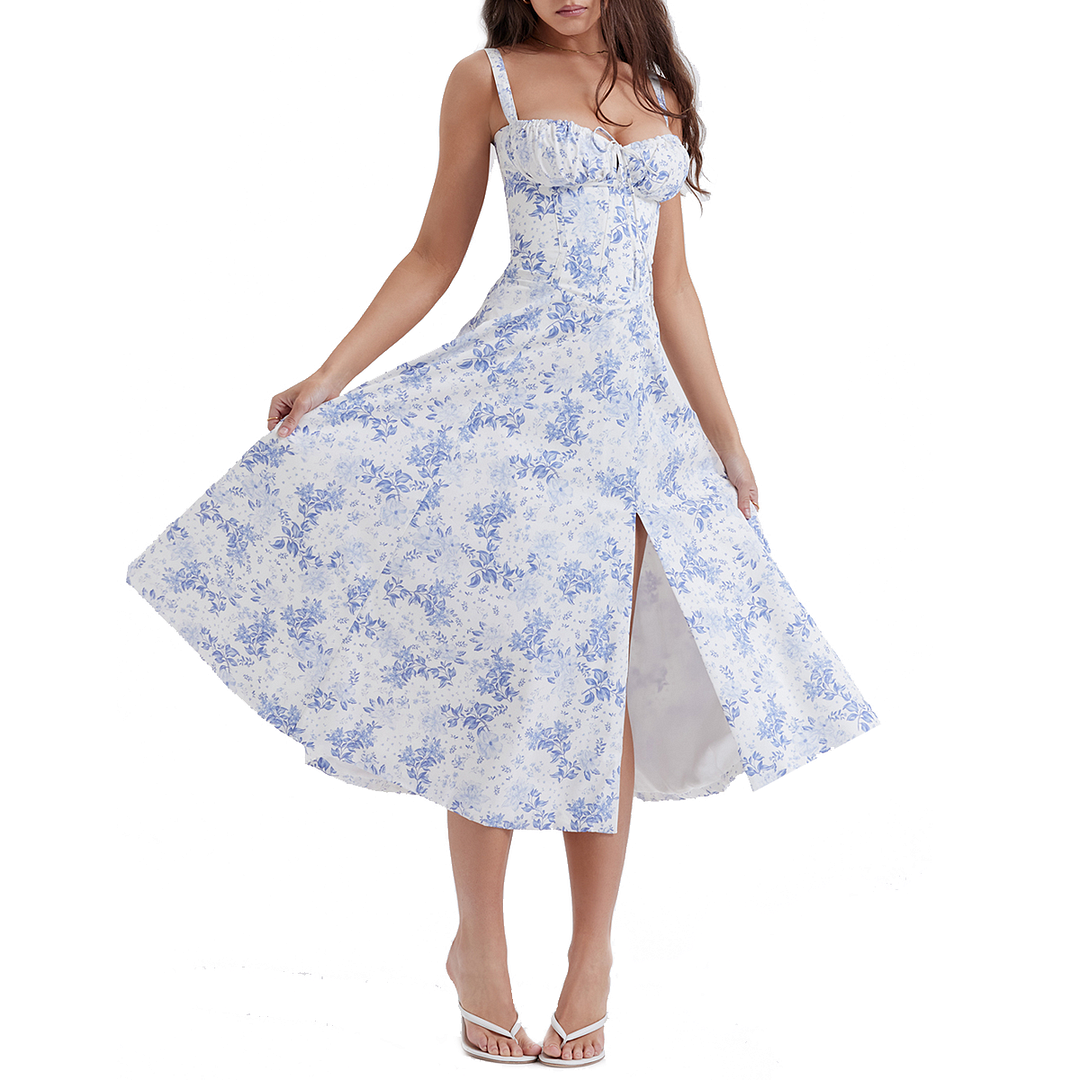 Fiora - Midi Bustier Corset Sun Dress