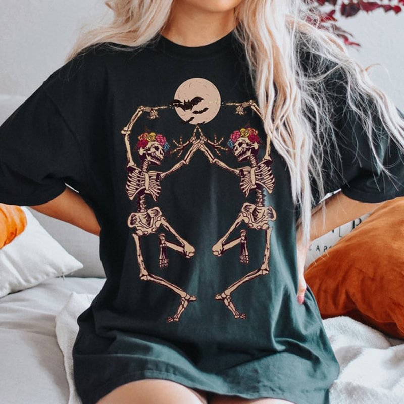   Dancing Skeleton Print Women's T-shirt - Neojana