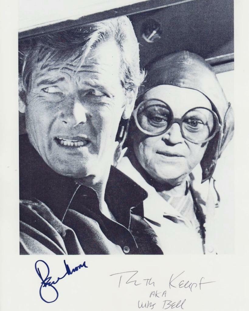 Roger Moore & Ruth Kempf James Bond SIGNED AUTOGRAPHED 10X8