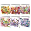 (US Only)6PCS DIY Diamond Art Greeting Cards Creative Birthday Card Kit Gifts (Butterfly)