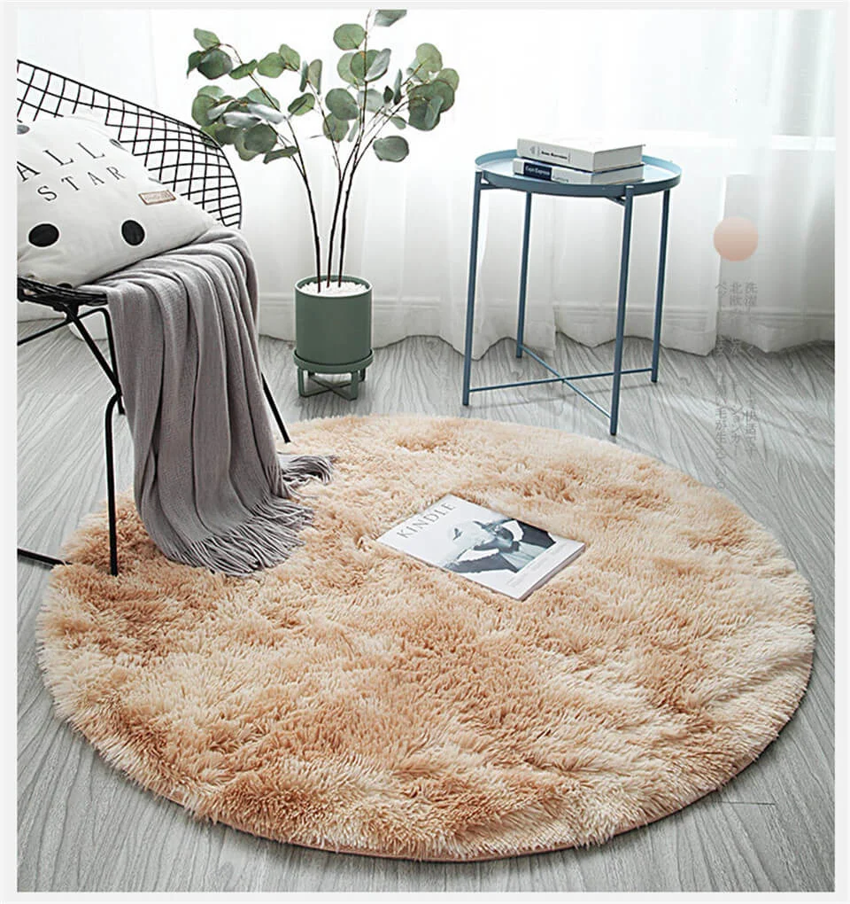 Round Fluffy Area Rug