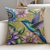 Flower Hummingbird-11CT Stamped Cross Stitch Pillowcase 45*45cm