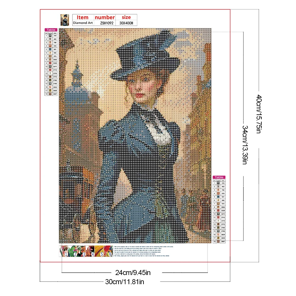 Diamond Painting - Full Round Drill - Elegant Lady(Canvas|30*40cm)
