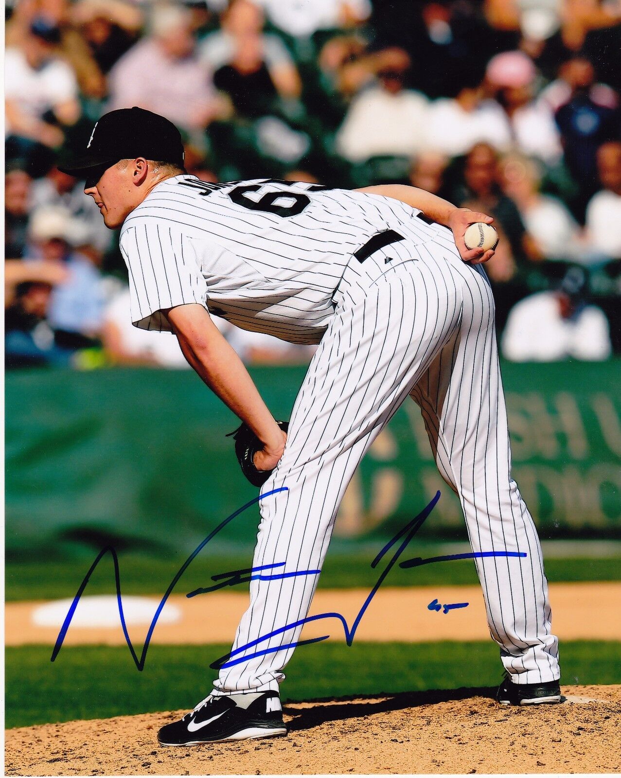 NATE JONES CHICAGO WHITE SOX ACTION SIGNED 8x10