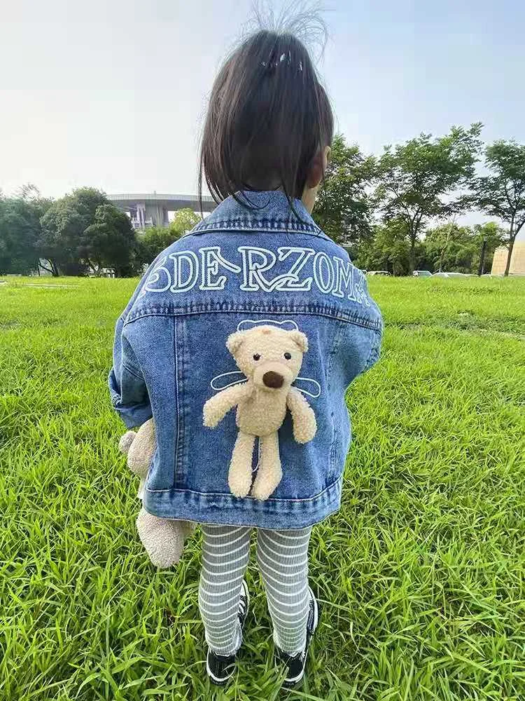 Kids Denim Jackets for Girls Baby New Flower Embroidery Coats Spring Autumn Fashion Child Kids Outwear Ripped Jeans Jackets Jean