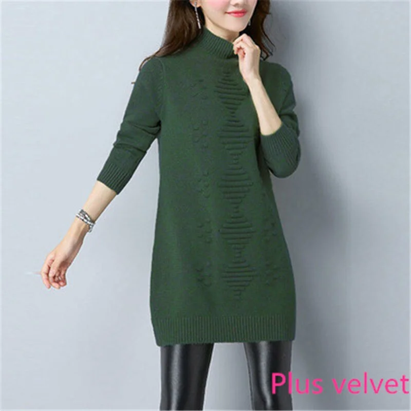 Autumn Winter Women Knit Sweater Pullover Clothes Solid Long Sleeve Turtleneck Sweater Warm Knit Bottoming Shirt Female Tops 926