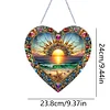 (US Only)Sunrise 2D Flat DIY Diamond Art Suncatcher Diamond Art Pendant for Home Decor