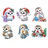 6Pcs Acrylique Noël Hibou-Bricolage Autocollant Aimant