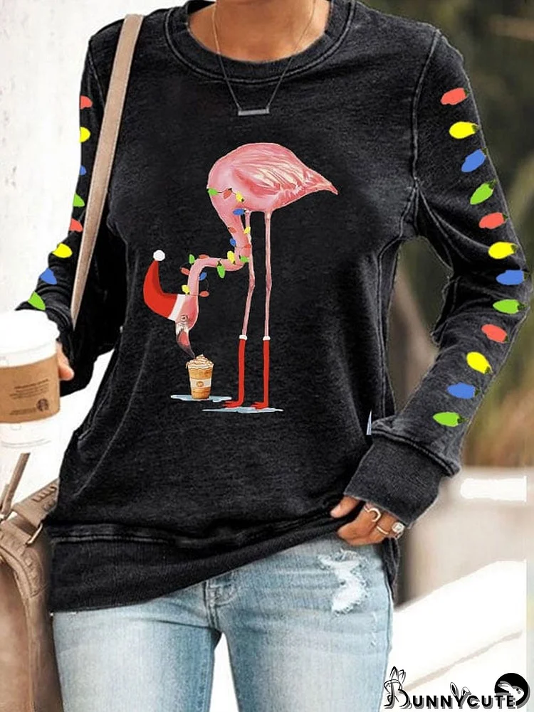 Women's Christmas Lights Flamingo Sweatshirt