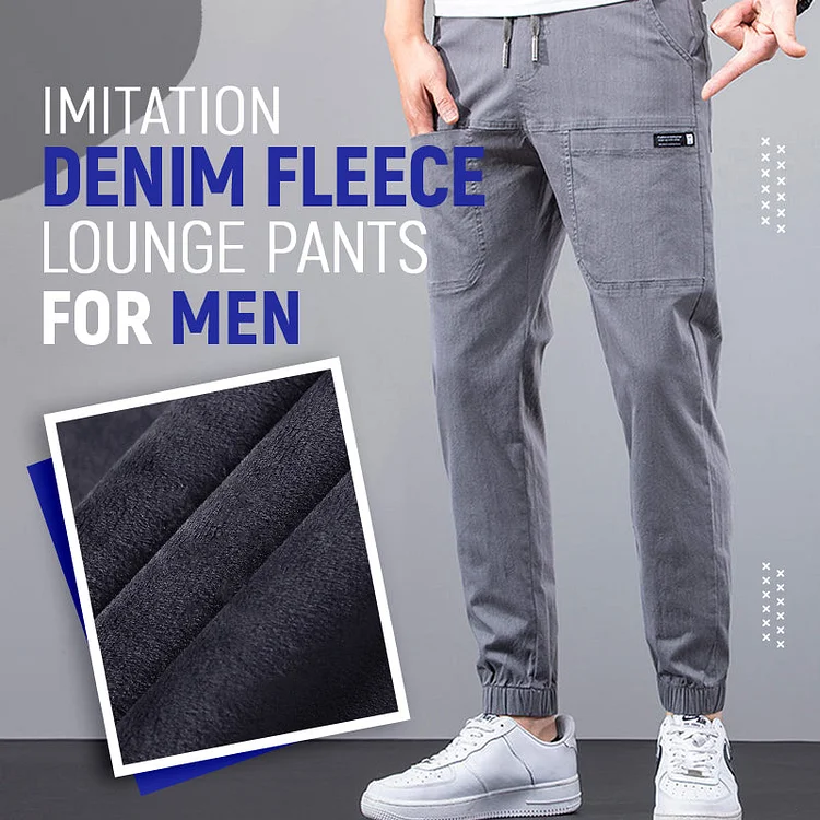Imitation Denim Fleece Lounge Pants For Men
