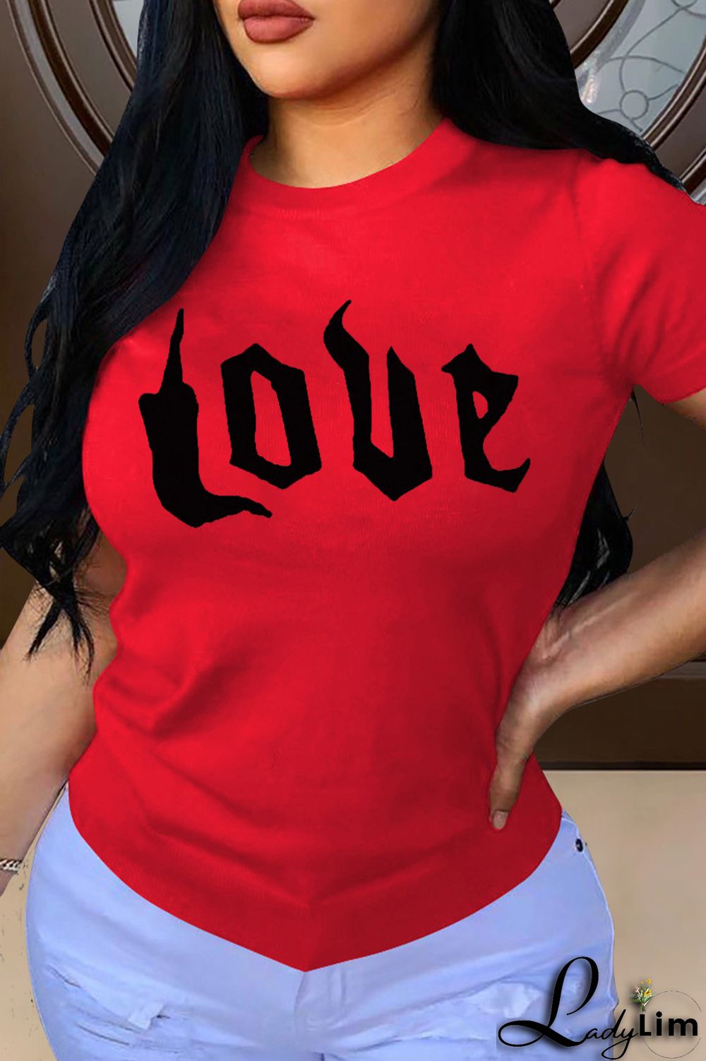 White Fashion Casual Letter Print Basic O Neck T-Shirts