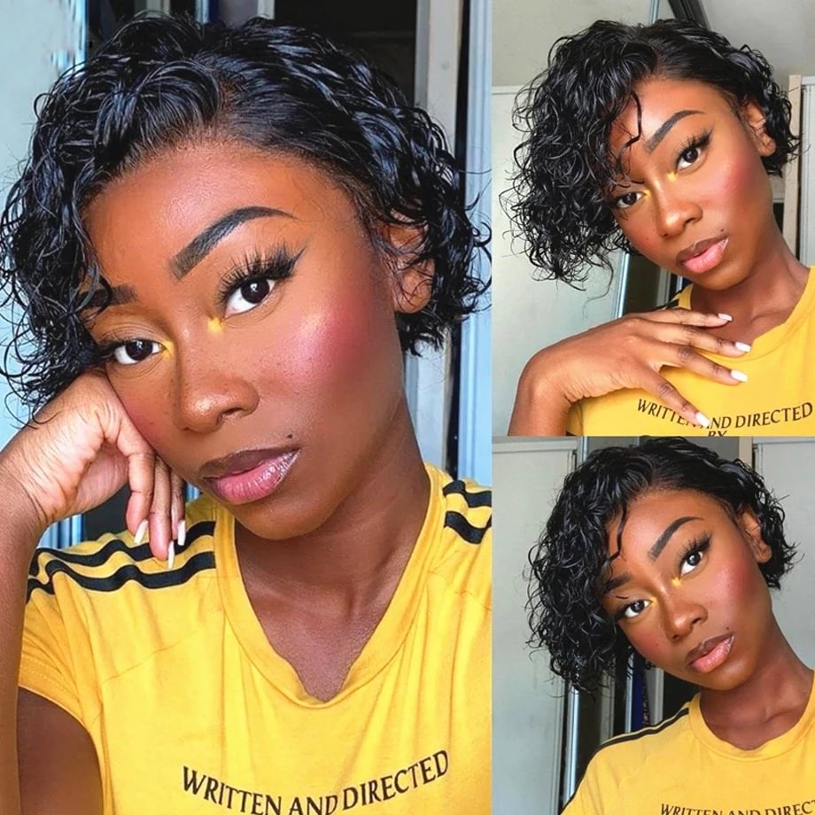 Zaesvini Hair®|Curly Deep Wave Lace Short Bob Wig For Women Zaesvini