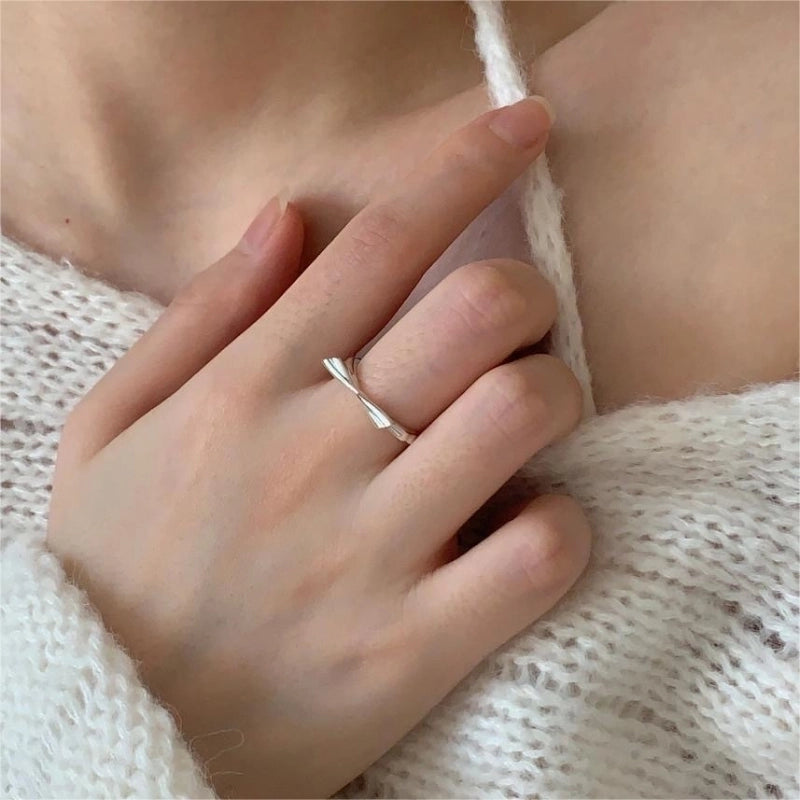 925 Sterling Silver Bow Knot Open Rings