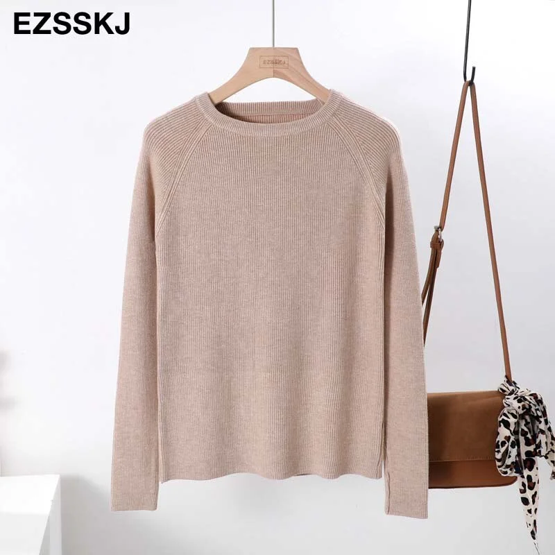casual basic autumn winter thick Sweater Women long sleeve o-neck Soft Knit sweater Pullovers solid female  Jumper top