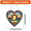 (US Only)Sunrise 2D Flat DIY Diamond Art Suncatcher Diamond Art Pendant for Home Decor