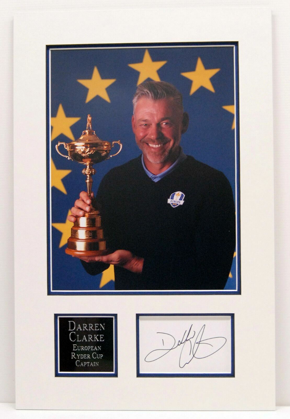 DARREN CLARKE Genuine Hand Signed Photo Poster painting Mount Display 2016 RYDER CUP AFTAL COA