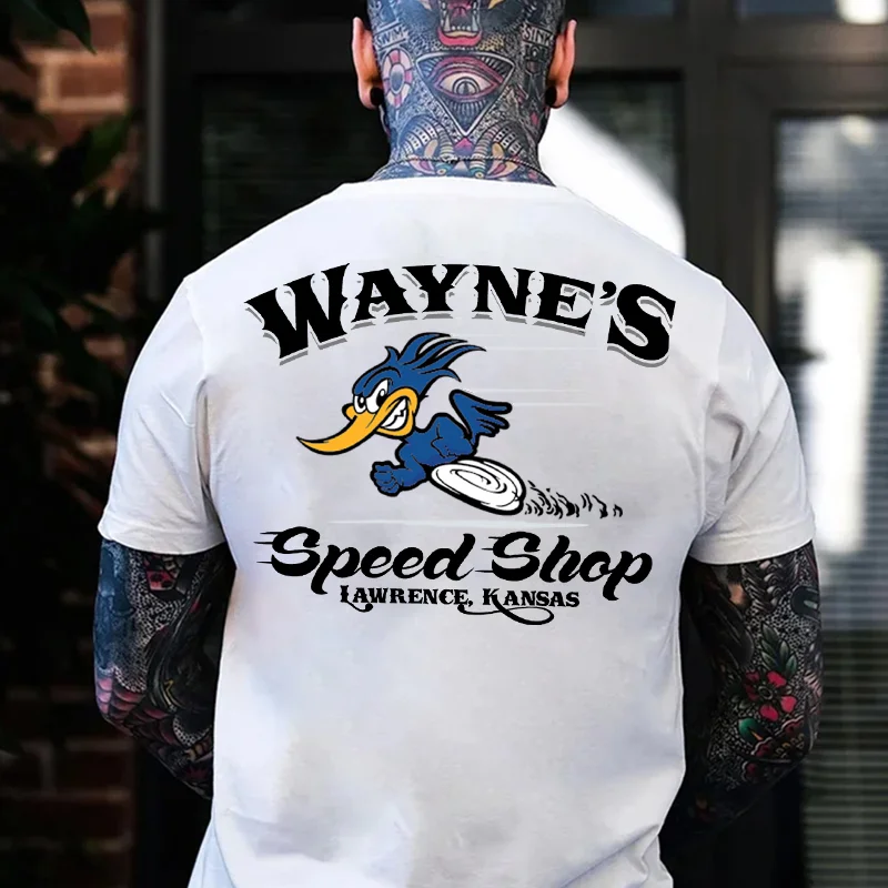 WAYNE'S SPEED SHOP Road Runner Print Men's T-shirt