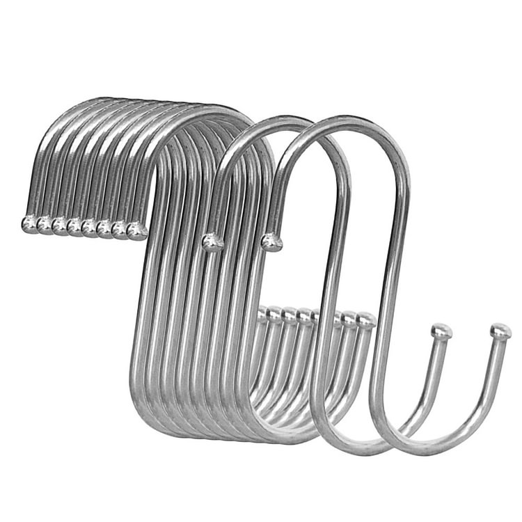 10pcs Stainless Steel S-Shaped Hanging Hooks Clothes Storage Hanger Hook