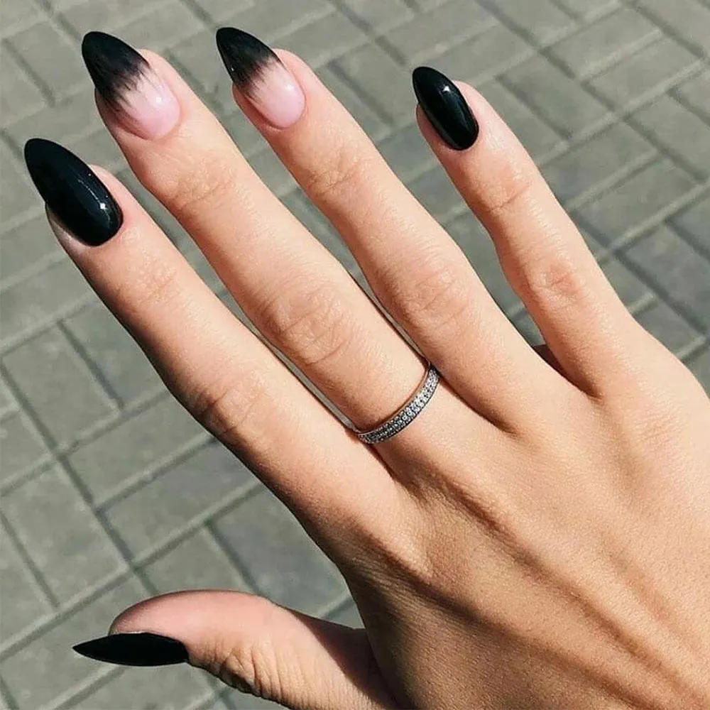 24pcs false press on nails pink color oval head Mid-length Wear  Finished product wearable full cover fake nail tips for girls-Nail Inspo