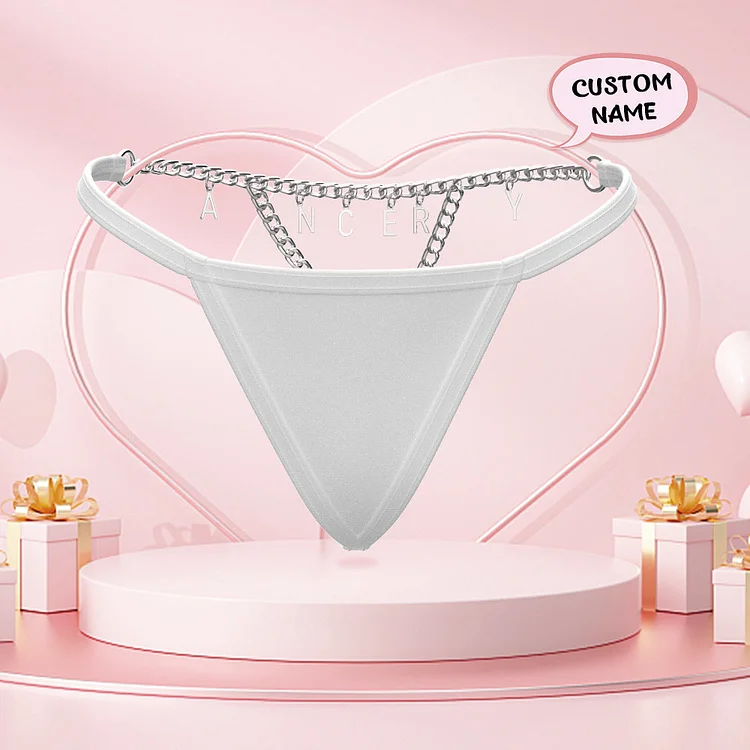 Personalized Chain Thong With Letters Stainless Steel Thong for Girlfriend