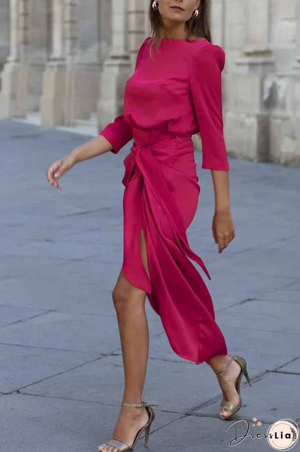 Loose High Waist Printed V-Neck Shirt Dress