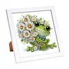 5D DIY Partial Special Shaped Drill Diamond Painting Kit Frog Decor With Frame Kit 18x18cm