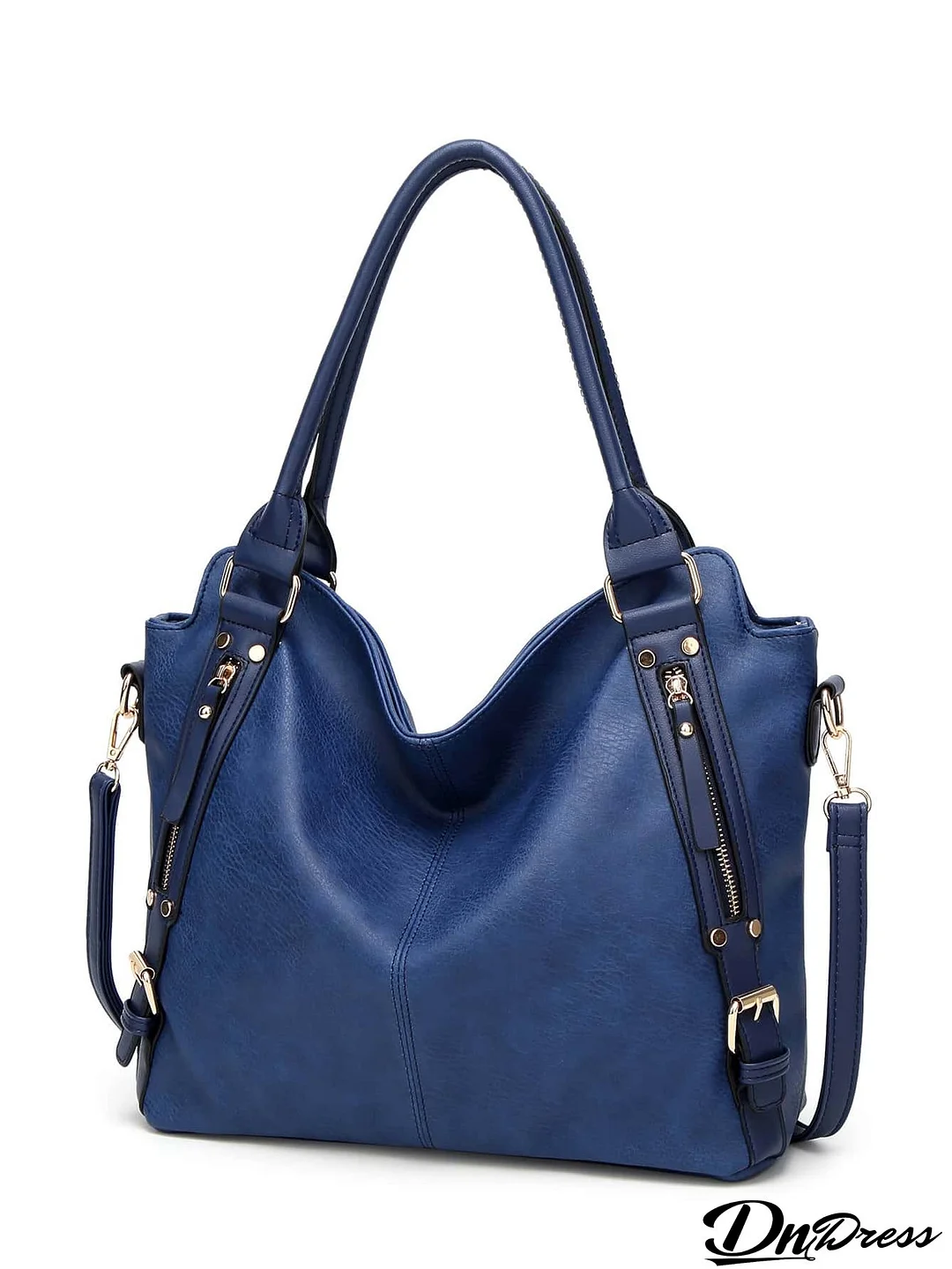 Zip Detail Shoulder Tote Bag